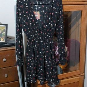 Floral Elastic Waist Skater Dress